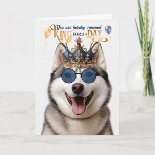 Malamute Hund för en daglig födelsedagspresent i K Kort