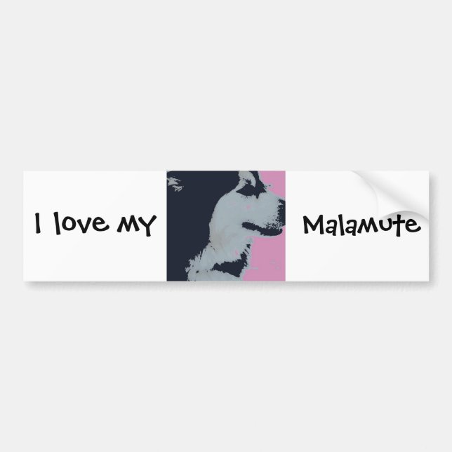 Malamute Hund Pop Art Bildekal (Framsidan)