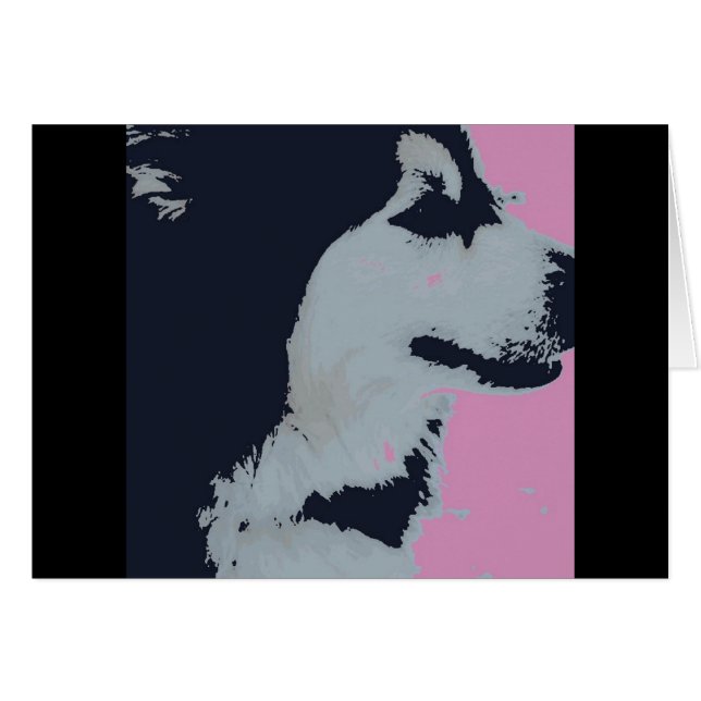 Malamute Hund Pop Art Hälsningskort (Framsidan Horizontal)