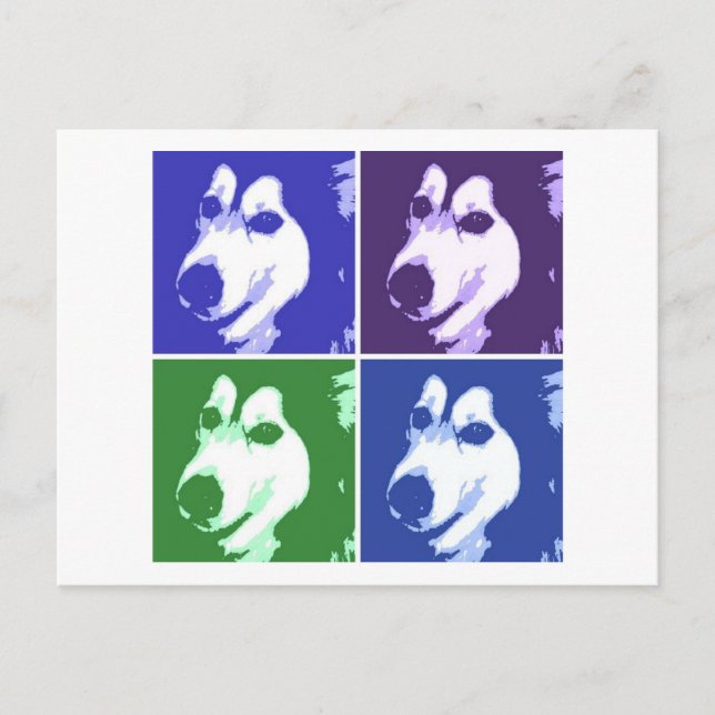 Malamute Hund Vykort (Framsida)