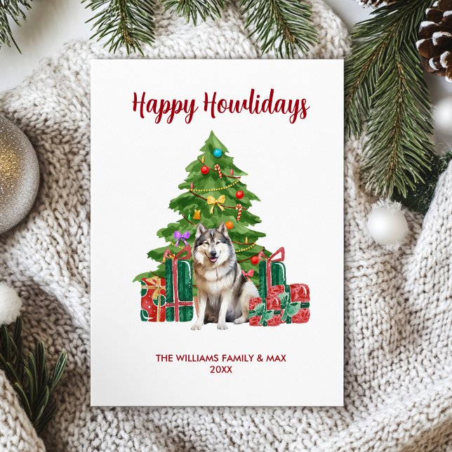 Malamute Hundfamilj Jul Julkort (Skapare uppladdad)