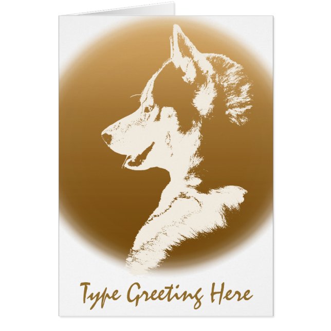 Malamute Husky-hälsningskort för siberian husky-ko Hälsningskort (Framsidan)