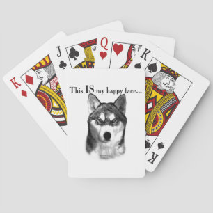 Malamute Lycklig Ansikte Spel Kort