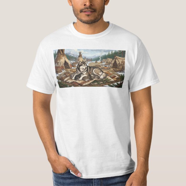 Malamute Mamma Version 1  T Shirt (Framsida)