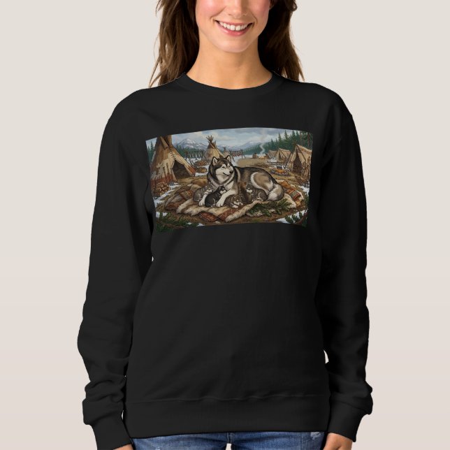 Malamute Mamma Version 1  T Shirt (Framsida)