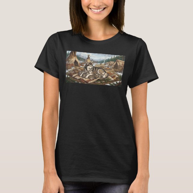 Malamute Mamma Version 2   T Shirt (Framsida)