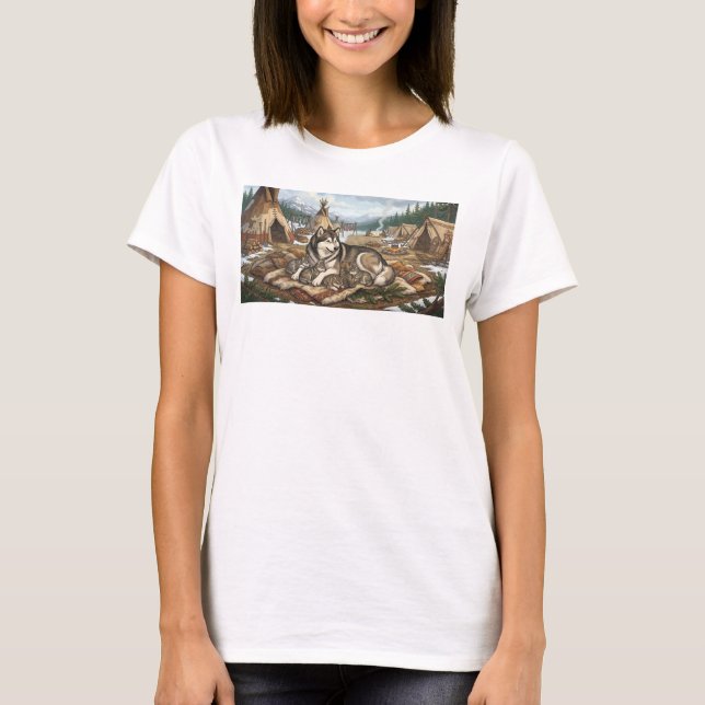 Malamute Moder Version 2   T Shirt (Framsida)