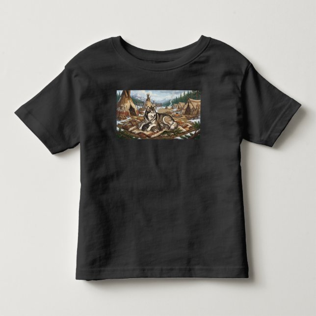 Malamute Mor Version 1  T Shirt (Framsida)