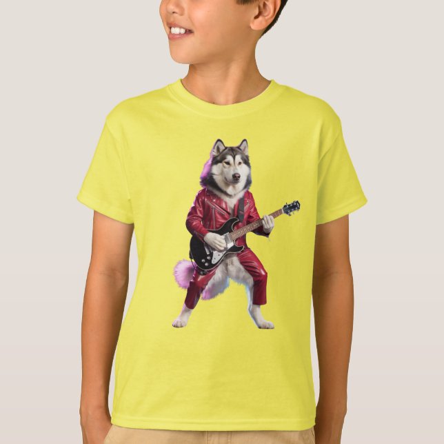 Malamute Rockstjärna Barn T-Shirt (Framsida)