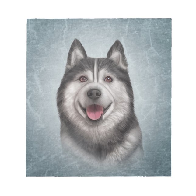 Malamute teckning Hund Alaska Anteckningsblock (Framsida)