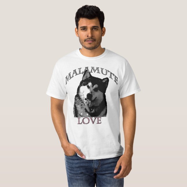 MalamutekärlekT-tröja T-shirt (Hel framsida)