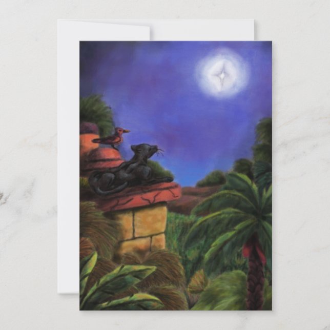 målande pantrerdjungeltempelstjärna inbjudningar (Framsida)