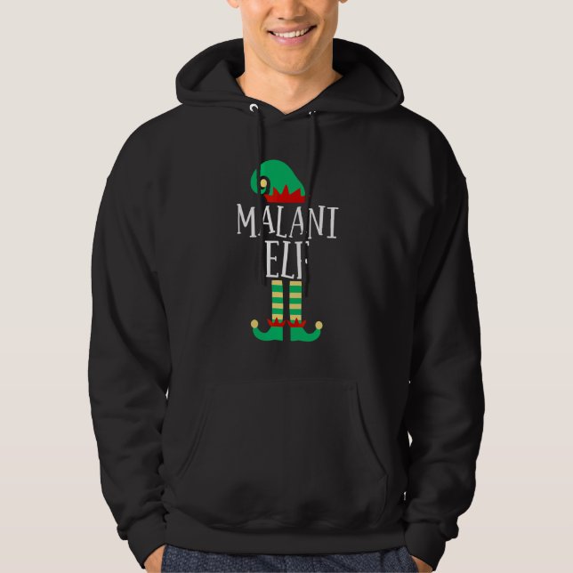 Malani-älgfamiljens matchande julpyjamas hoodie (Framsida)