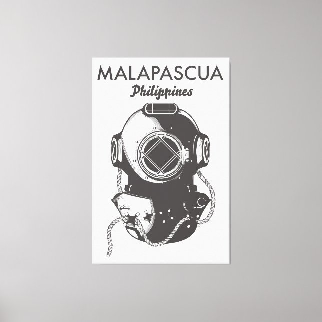 Malapascua Filippinerna Dykning resaffisch Canvastryck (Framsida)