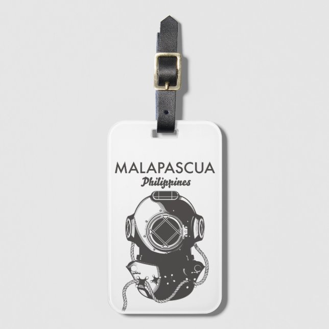 Malapascua Filippinerna Dykning resaffisch Magnet Bagagebricka (Framsida vertikal)