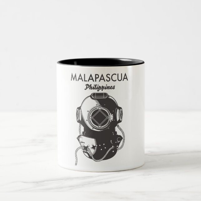 Malapascua Filippinerna Dykning resaffisch Två-Tonad Mugg (Center)
