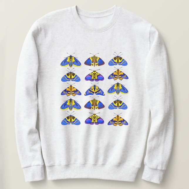 Malar i blå, gul-gul och brun lång ärmad tröja (Design framsida)