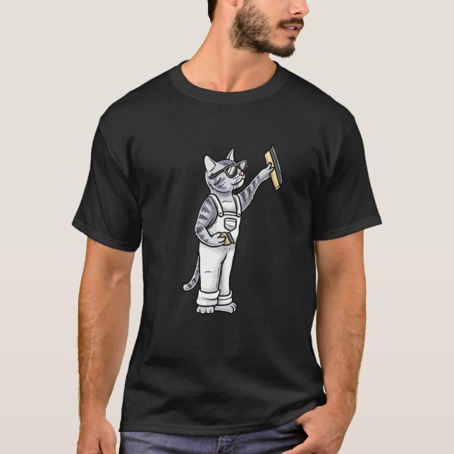 Målar Katt Målar T Shirt (Framsida)