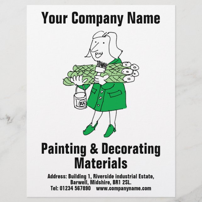 Målar- och Dekorationsmaterial Design Reklamblad (Framsidan)