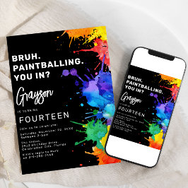 Målarballsfödelsedagsfest Inbjudan