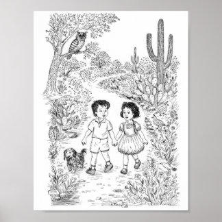 Målarbild för barn: Den magiska leden Poster