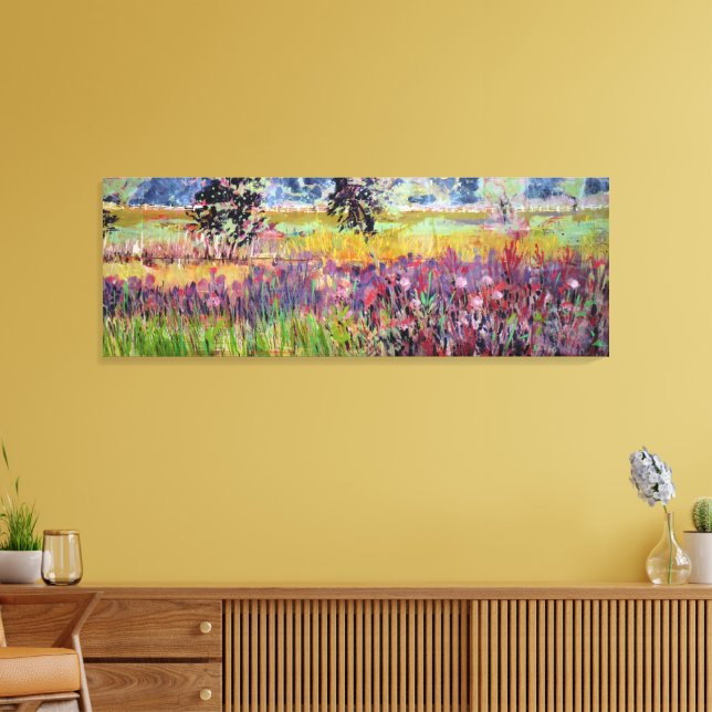 Målarbild för Milkweed Meadow / konstnär Larry Ler Canvastryck (Insitu (Vardagsrum))