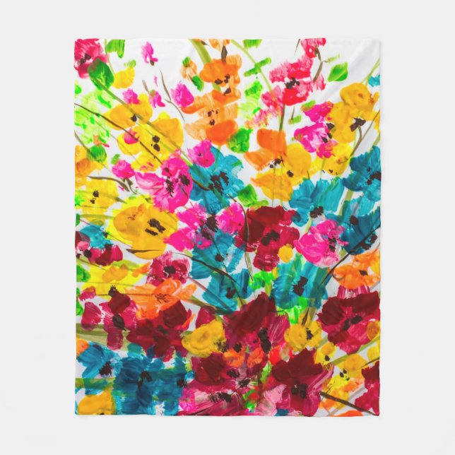 målarblommor struktur, målarfärg fl fleecefilt (Framsidan)