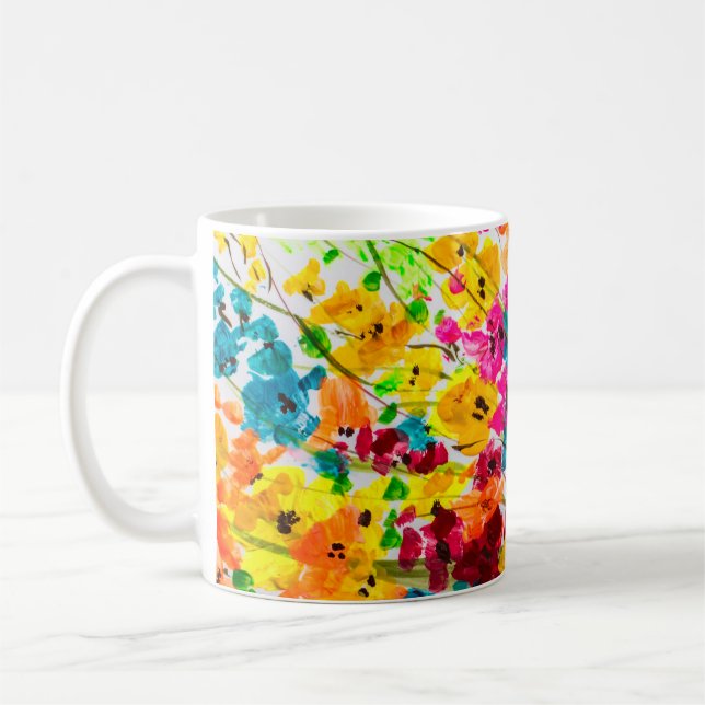 målarblommor struktur, målarfärg fl kaffemugg (Vänster)