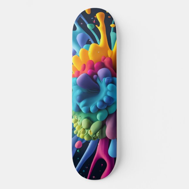 Målardroppar Mini Skateboard Bräda 18,5 Cm (Framsida)