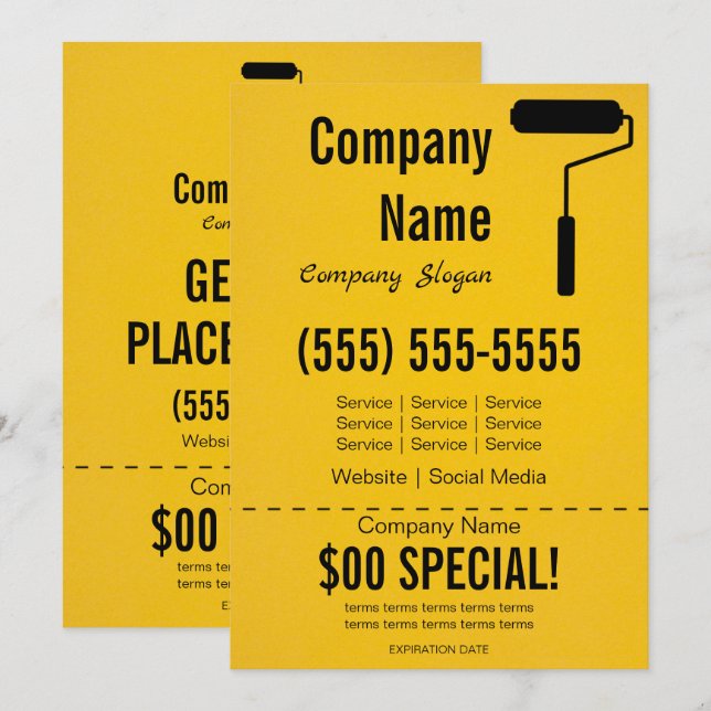 Målare 5x7 Flyer Inbjudningar (Fram/baksida)