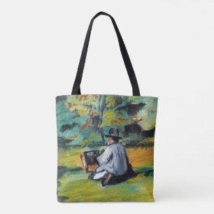 Målare på jobbet av Paul Cezanne, Vintage finkonst Tygkasse