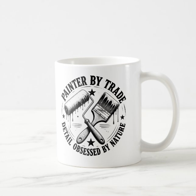 Målare till yrket, detaljfixerad av naturen  kaffemugg (Höger)