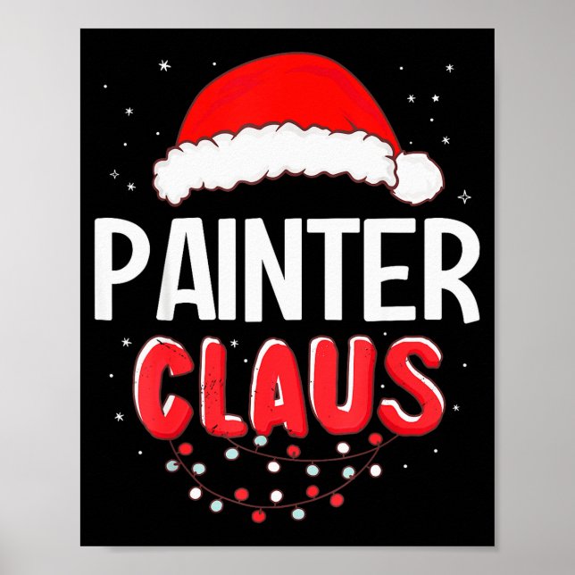Målare Tomte Jul Matchande Kostym  Poster (Framsidan)