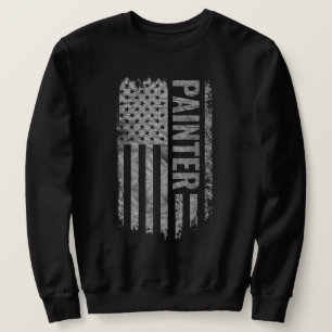 Målare USA Flagga Distressed design Lång Ärmad Tröja