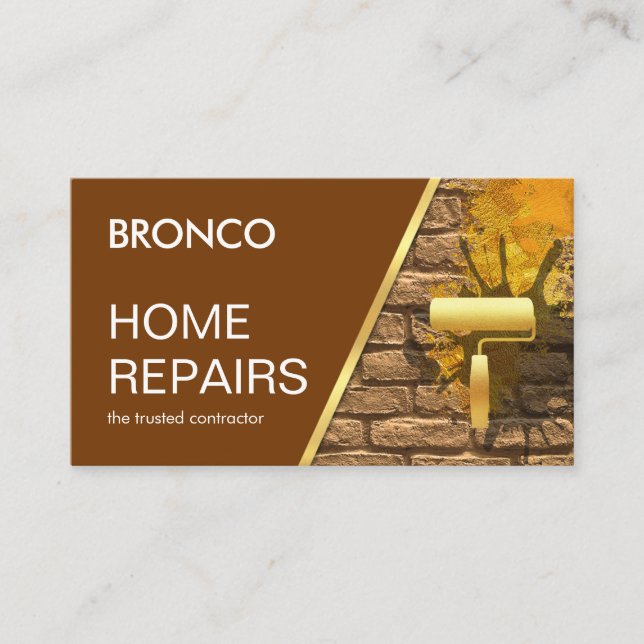 Målaremsor på tegelvägg visitkort (Framsida)