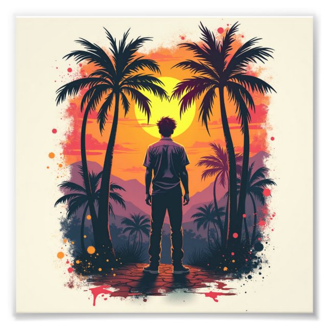 Målaren blev förvånad av målningen fototryck (Framsidan)