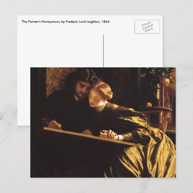 Målarens smekmånad av Lord Frederic Leighton Vykort (Fram/baksida)