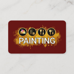 Målarens verktyg Guld Färgfläck Visitkort