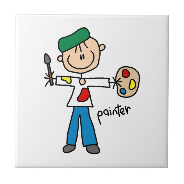 Målarestickfigur Kakelplatta (Framsidan)