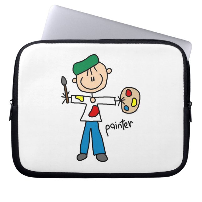 Målarestickfigur Laptop Fodral (Framsidan)