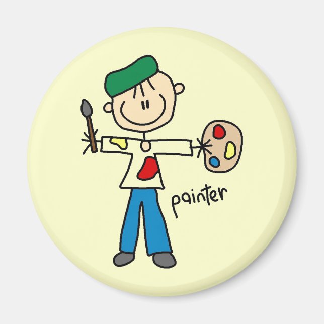 Målarestickfigur Magnet (Framsidan)