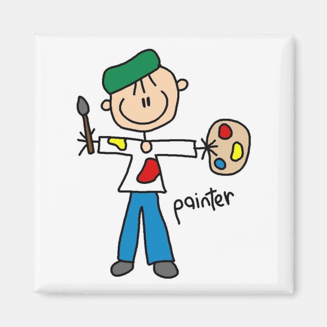 Målarestickfigur Magnet (Framsidan)