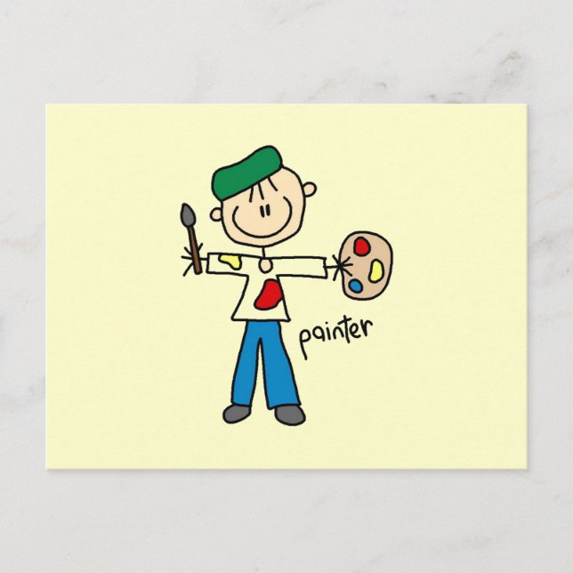 Målarestickfigur Vykort (Framsida)