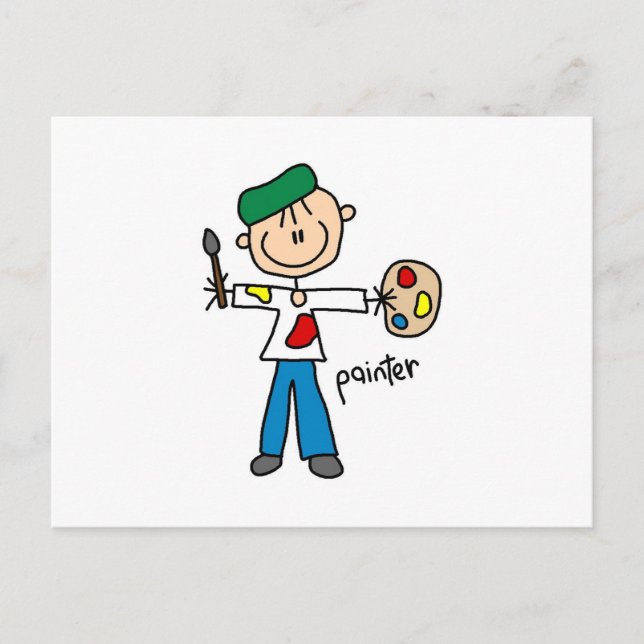 Målarestickfigur Vykort (Framsida)