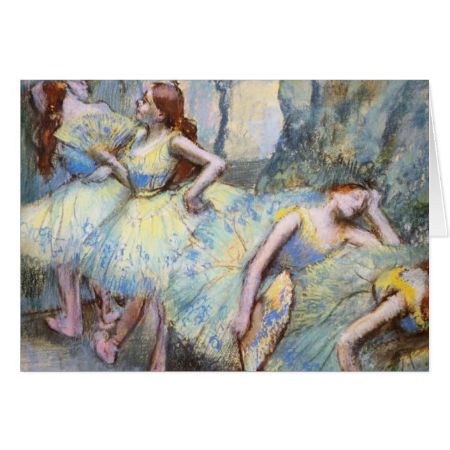 Målarfärg för Degas Ballet Dancer Art Dancers Hälsningskort (Framsidan Horizontal)