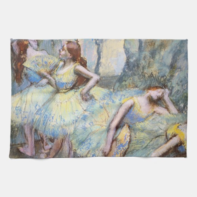 Målarfärg för Degas Ballet Dancer Art Dancers Kökshandduk (Horisontell)