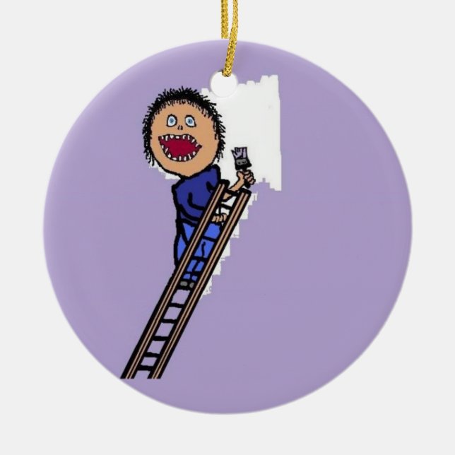 Målarfärg Julgransprydnad Keramik (Framsidan)