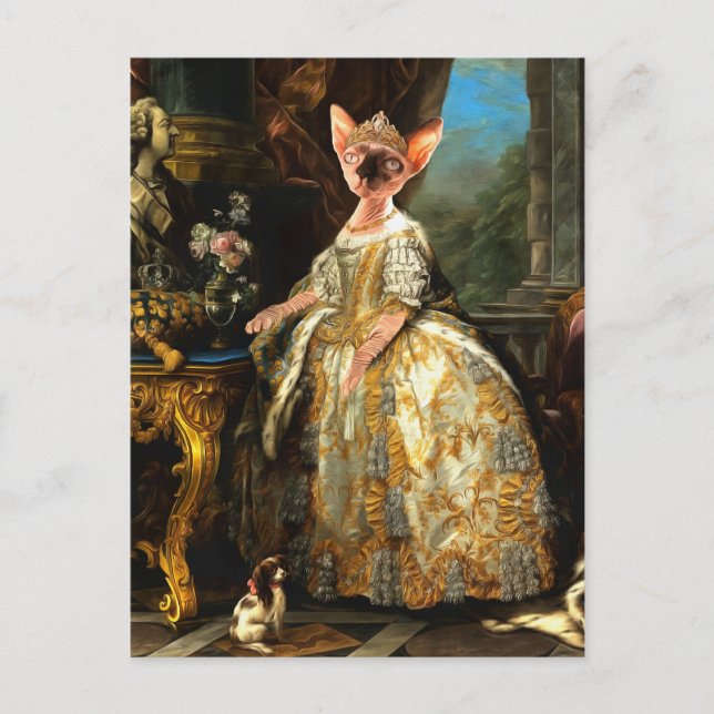 Målarfärg på Porträtt i medeltida Royal Vykort (Framsida)