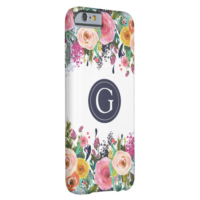 Målarfärgad Blommigt Monogram Iphone 6 Fodral Case-Mate iPhone Skal (Baksidan/Höger)