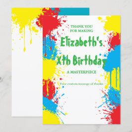 Målarfest Barnkalas Tack Kort